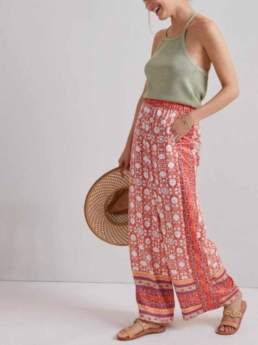 Anthropologie "Vale" Elastic-Waist Summer Pants-XS